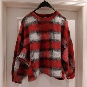 Zara red plaid sweater.